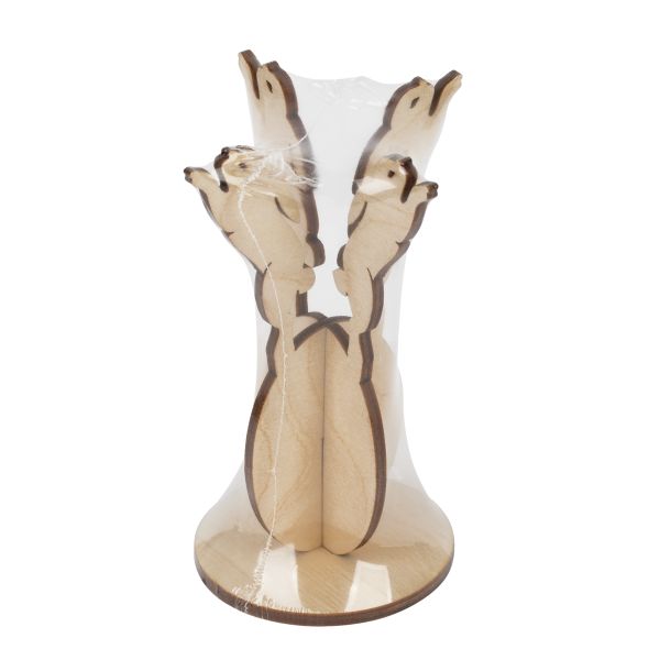 Подставка под яйцо фанера 6х6х12 см, зайчик, Mr.Carving КЛ-03