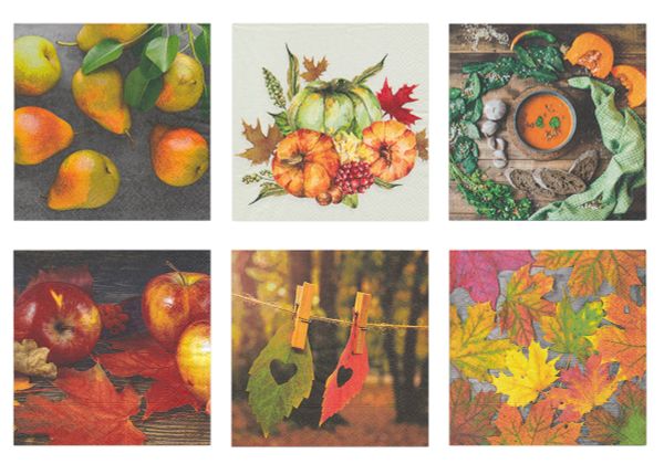 Салфетки для декупажа ассорти №0721-04, 6 шт, Собираем урожай, Love2art №0721-04