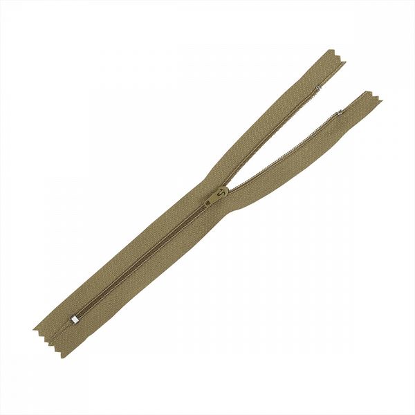 Молния спираль (витая) юбочная Т3 (3 мм) 1 зам., н/раз., 18 см, цв.F128 (127) бежевый уп.100 шт, Mzip