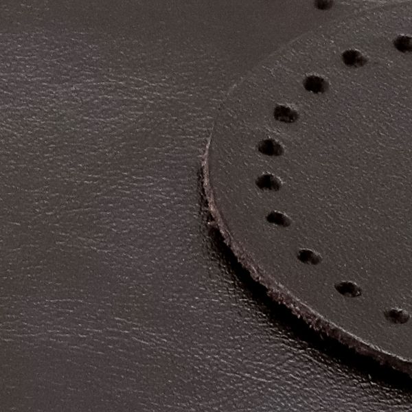 Набор заплаток пришивных из кожи, круг ⌀4см, 6см и 8см, с перфорацией, 3 шт, 100% кожа (03 темно-коричневый), 9401