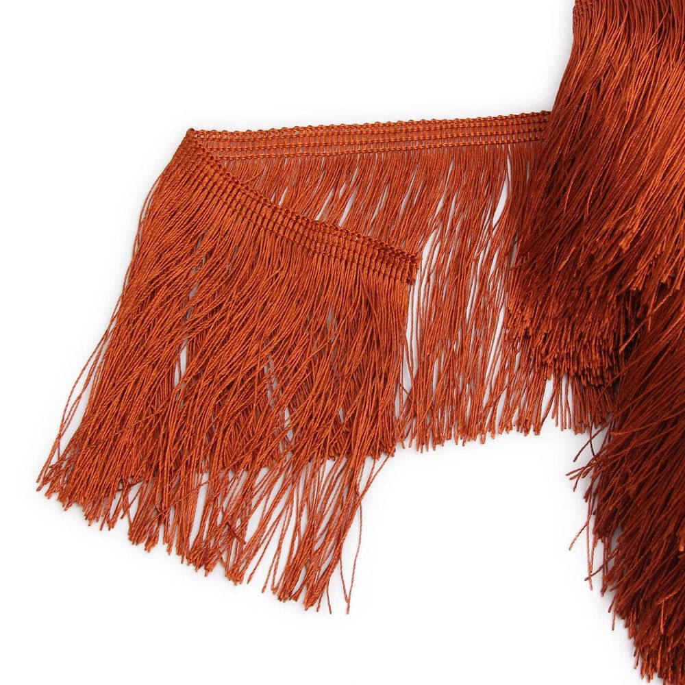 Бахрома отделочная широкая 120.0 мм / 25 метров, 102 терракот