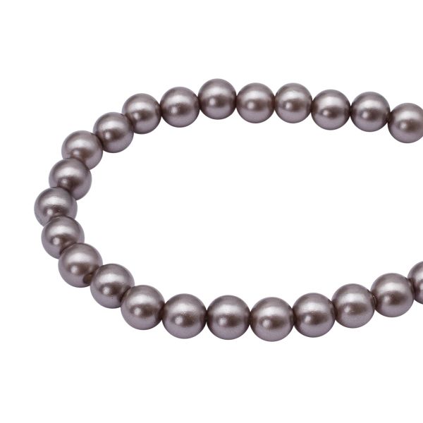 Бусины пластик под жемчуг ⌀8 мм, 500 г, цветные, круглые, A124 серый, Astra&Craft, LY-264