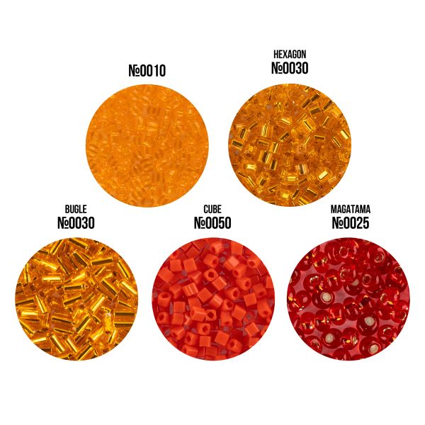 Бисер Япония Toho Набор Фигурный 5х5 г, №02 оранжевый