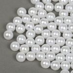 Бусины пластик (перламутр) ⌀10 мм, цв.033 белоснежный, уп.500г (960 шт), Magic4Hobby