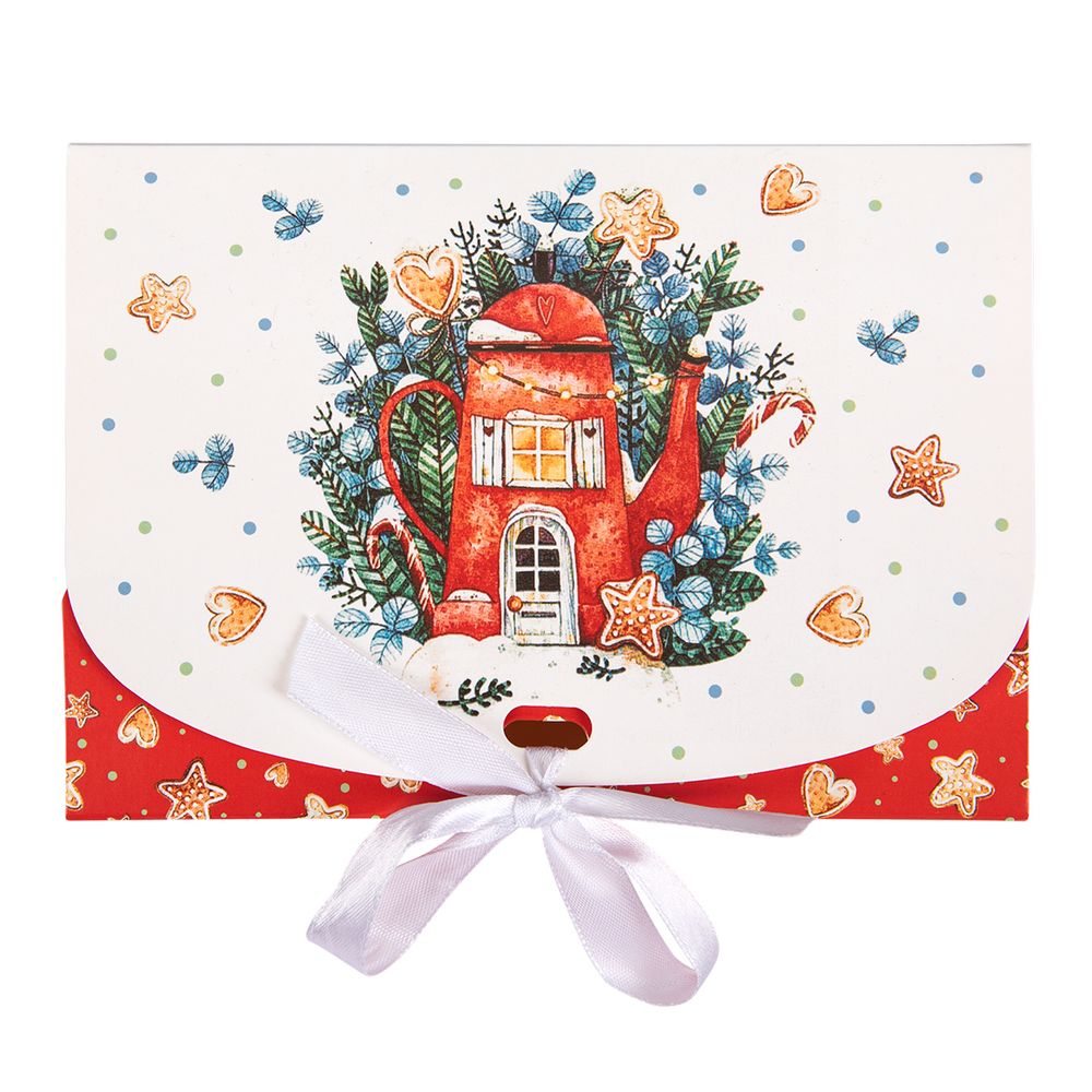 Коробка без окна с лентой 16.5х11.5х5 см, №1 Уютное рождество, S-Chief CBC-006
