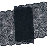 Кружево бельевое эластичное 240 мм / 3.4 метра, цвет темно-синий