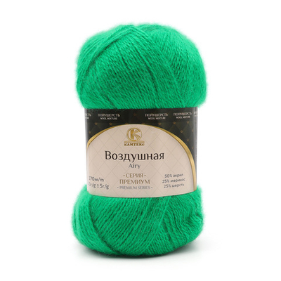 Пряжа Камтекс Воздушная / уп.5 мот. по 100 г, 375 м, 044 трава