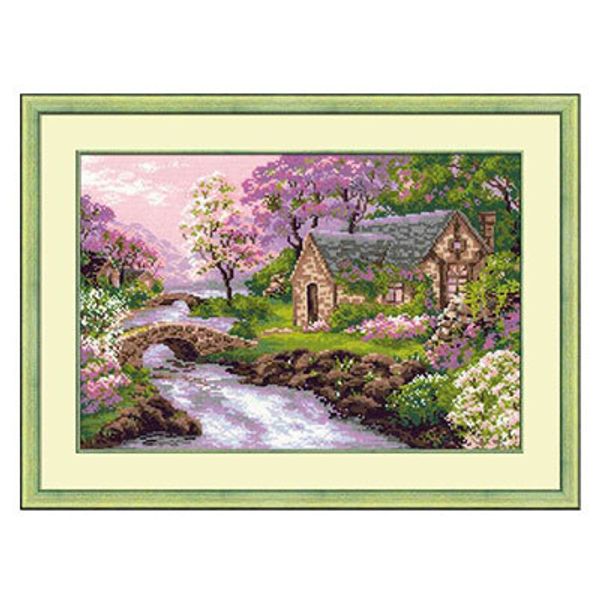 Набор для вышивания нитками Риолис, Весенний пейзаж, 38х26 см