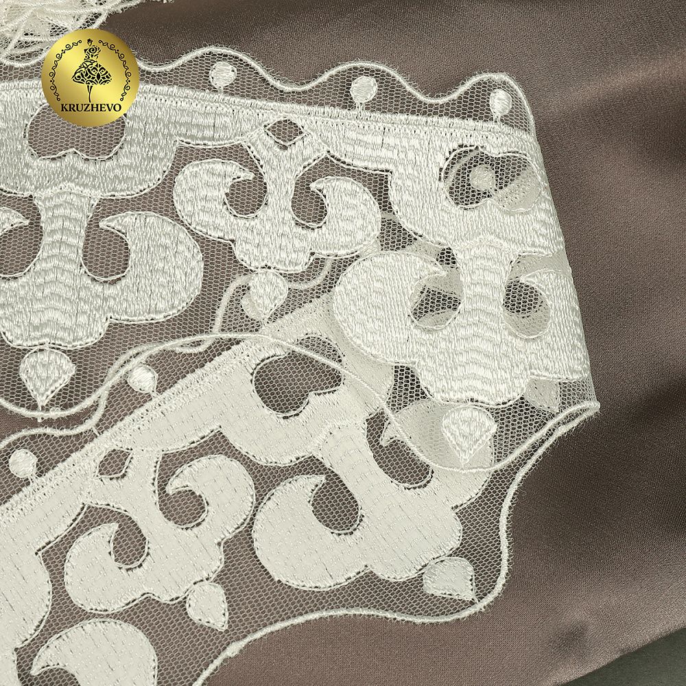 Кружево на сетке арт.TR.2113 70мм цв.белый уп.13м, Kruzhevo