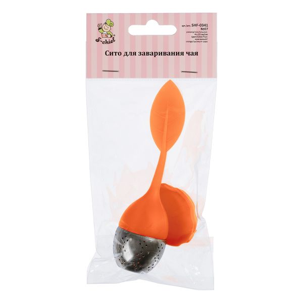 Сито для заваривания чая 4х15 см, 1 шт, №07 оранжевый, S-Chief SHF-0341