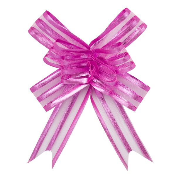 Бант-бабочка для упаковки подарка ⌀7 см, ширина ленты 1,7 см, 10 шт, 22 светло-розовый
