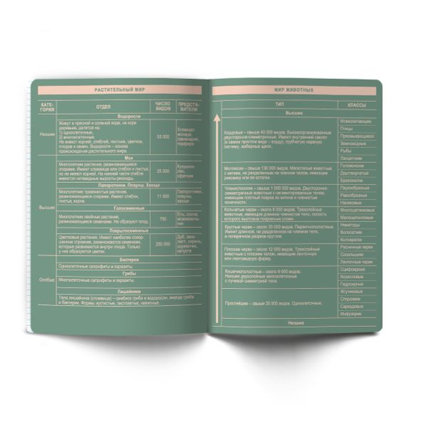 Тетрадь со справочным материалом Лёгким почерком, софт-тач ламинация, A5 48 л. на скобе 65 г/м², белизна 100% 10 шт, клетка, 01837 Лёгким почерком Биология, Светоч Т284