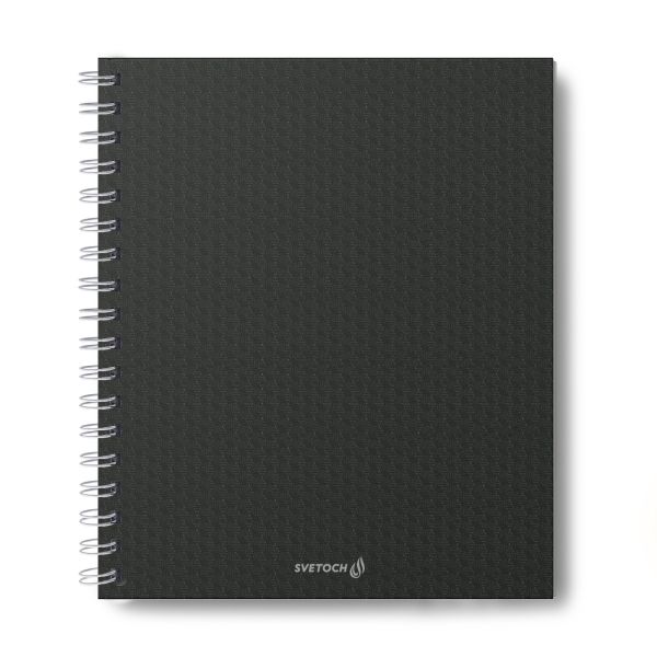 Тетрадь общая с пластиковой обложкой, 500 мкр, тиснение серебряной фольгой, A5+ 96 л. на гребне 65 г/м², белизна 100%, 4 шт, клетка, 000808 Серая, Светоч ТЕТ96-001