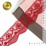 Кружево на сетке 55 мм / 13.71 метра (жесткая сетка), Exclusive TBY J2052W-2, цв.R2915 т.красный, Kruzhevo