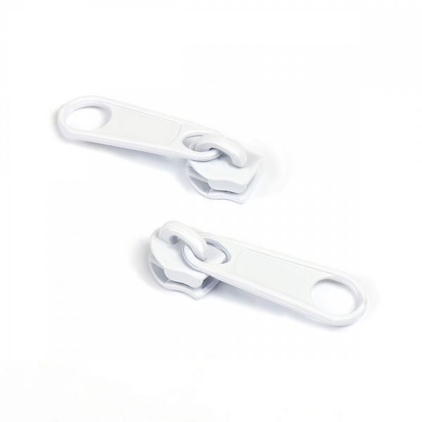 Слайдер (замок) для молнии спираль Т3 (3 мм), без фиксатора, уп.1000 шт белый, Mzip