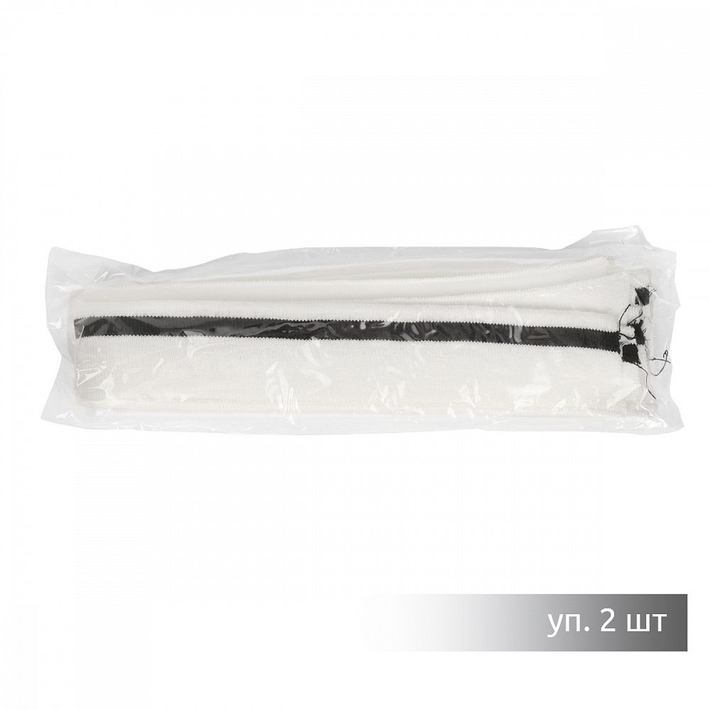 Подвяз (довяз) трикотажный 3.5х80 см, белый с черной полосой, 100% п/э, 2 штуки