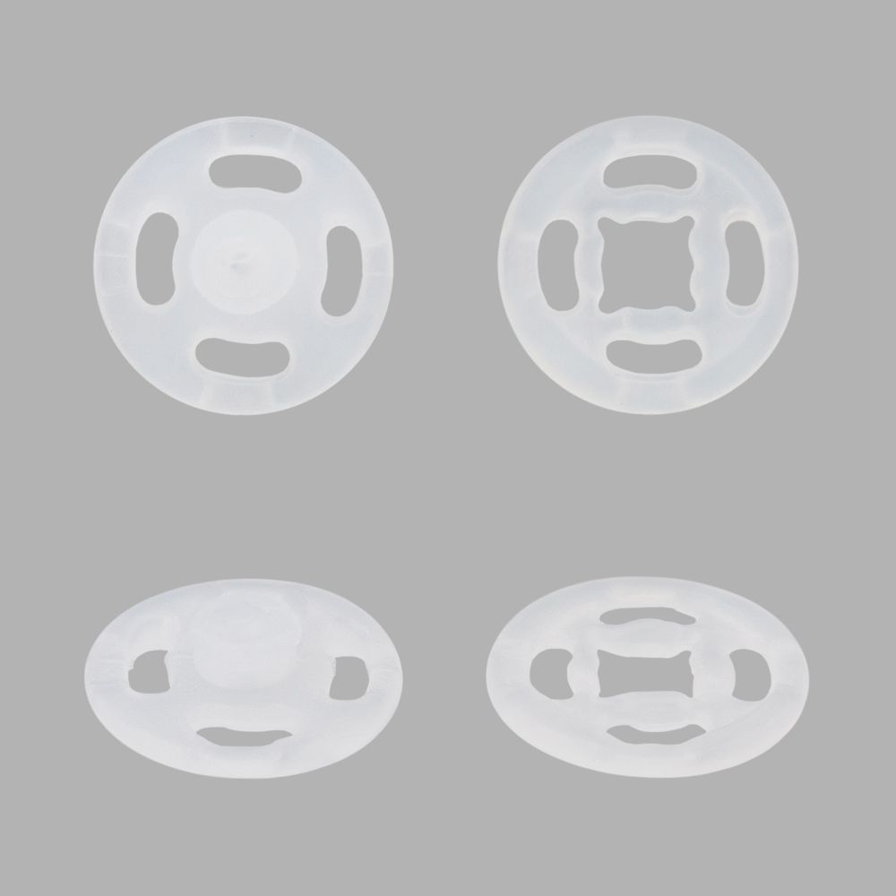 Кнопка пришивная нейлон 8 мм, прозрачный, 24 шт, Pony, 77901