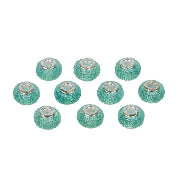 Бусины шармы ⌀16 мм, 10 шт, смола, №04 голубой, Zlatka RFB-16