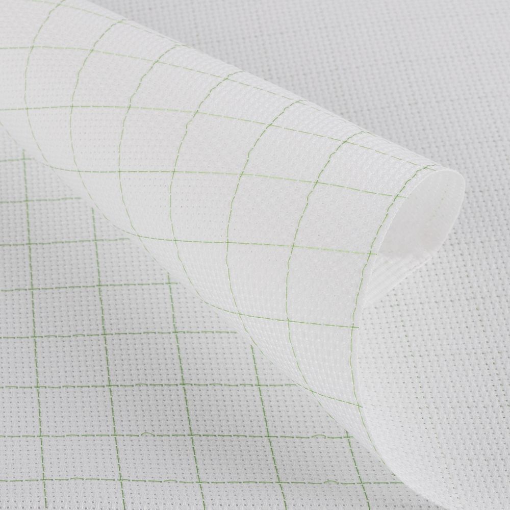 Канва Aida 14 ct, 150 см / 10 метров, белый в клетку, Gamma K04R