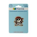 Самоклеящаяся аппликация (патч) №02, 1 шт, 01-224 Череп пирата 3.2х3.2 см, Gamma ETR