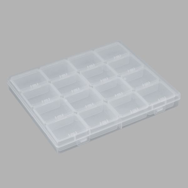 Контейнер для хранения мелочей 21х17.4х2.6 см, 16 штук в боксе