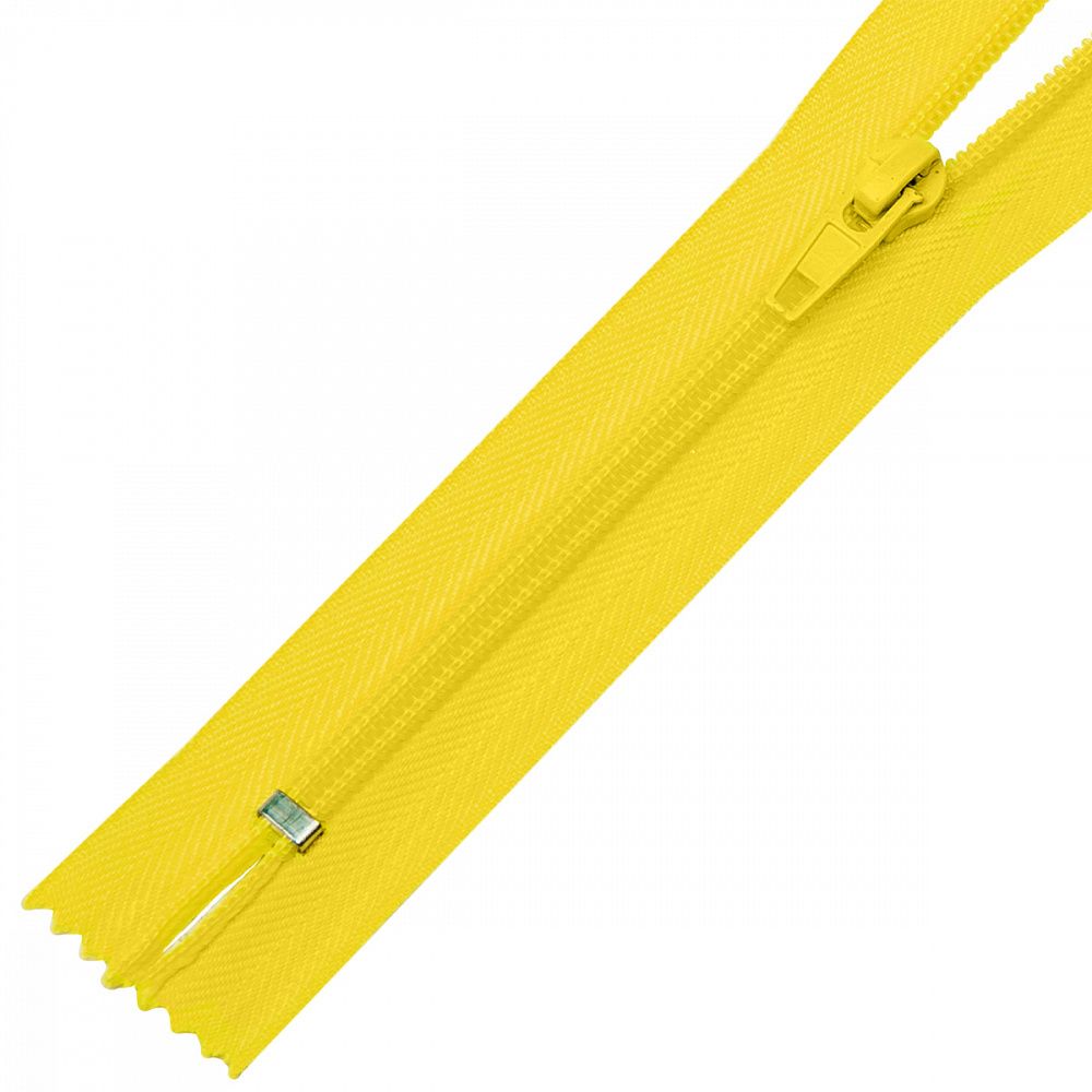 Молния спираль (витая) Т5 (5 мм) 1 зам., н/раз., 18 см, цв.F110 желтый уп.50шт
