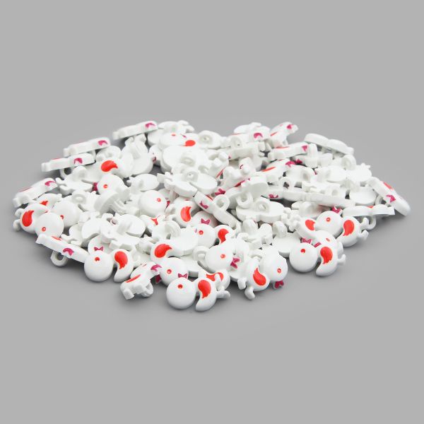 Пуговицы детские Цыпленок 28/1 (032 белый) QN155-W2, 72 шт