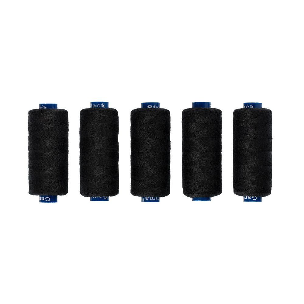 Нитки швейные бытовые Gamma 40/2, 365 м / 5 кат, 000 черный