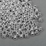 Бусины пластик ⌀6 мм, 500 г, цв.серебро, Magic4Hobby