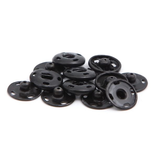 Кнопка пришивная металл ⌀13.0 мм, сталь, черные, 6 шт, Pony