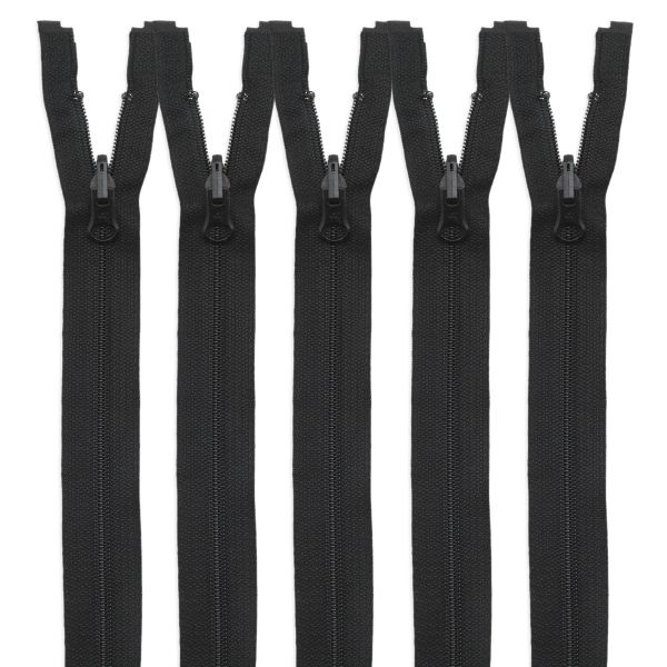 Молния спираль (витая) Arta Т5 (5 мм) 1 зам., разъем., 80 см, с реверсным замком, цв. 580 черный, уп.5 шт