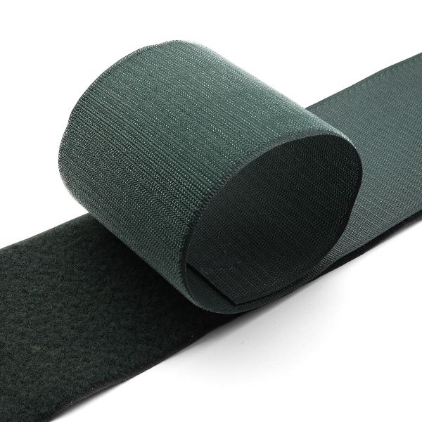 Лента контактная липучка (велкро) пришивная уп. 100 мм / 25 метров, т.зеленый, С3819, ПАРА (крючок+петля), качество 