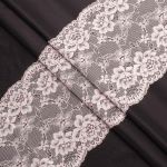 Кружево бельевое эластичное 180 мм / 3.4 метра, цвет молочный