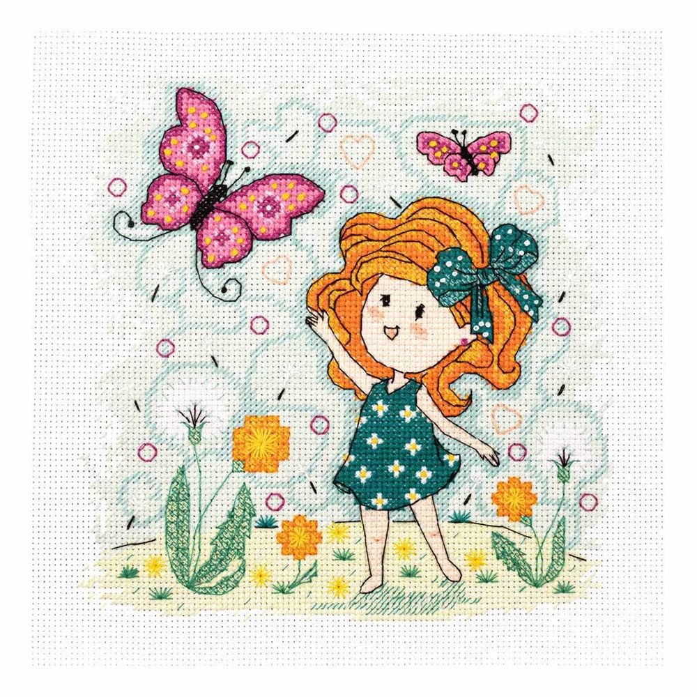 Набор для вышивания нитками Созвездие, Веснушка 16х16см