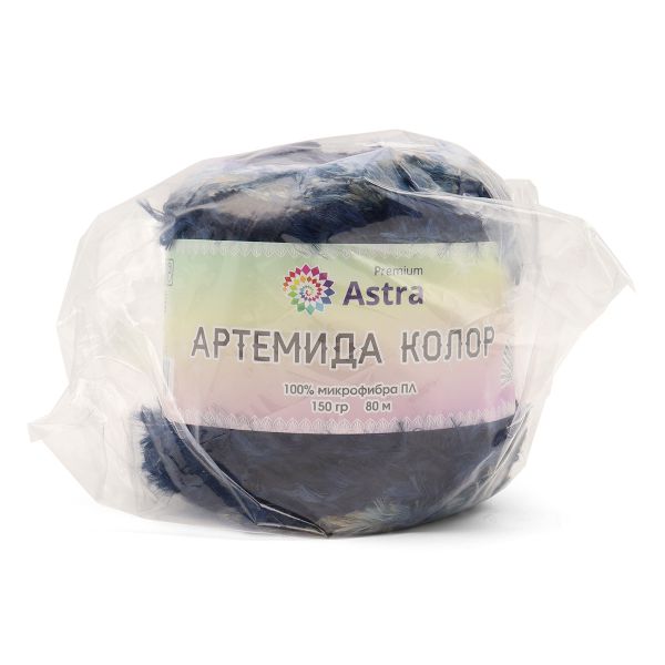 Пряжа Astra Premium (Астра Премиум) Артемида Колор / уп.1 мот. по 150 г, 80 м, 04 синий секционный