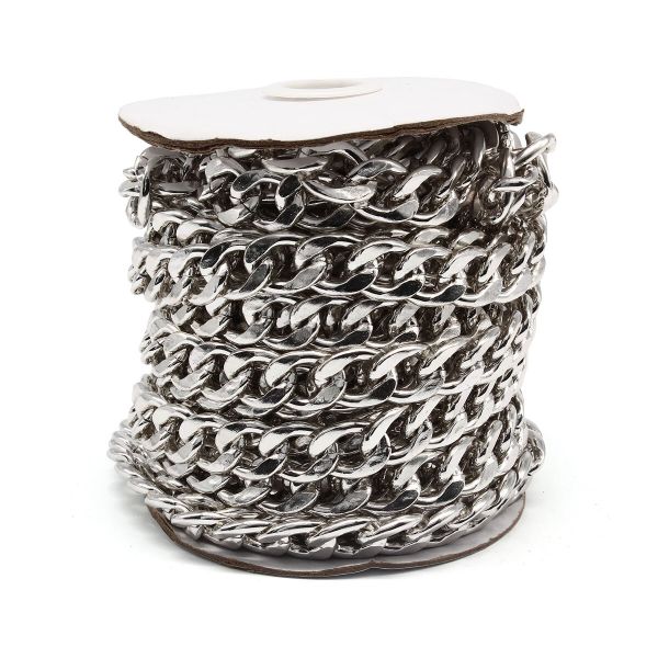 Цепь алюминиевая 20 мм, 13,5 мм, боб(10 м) (никель) K9363