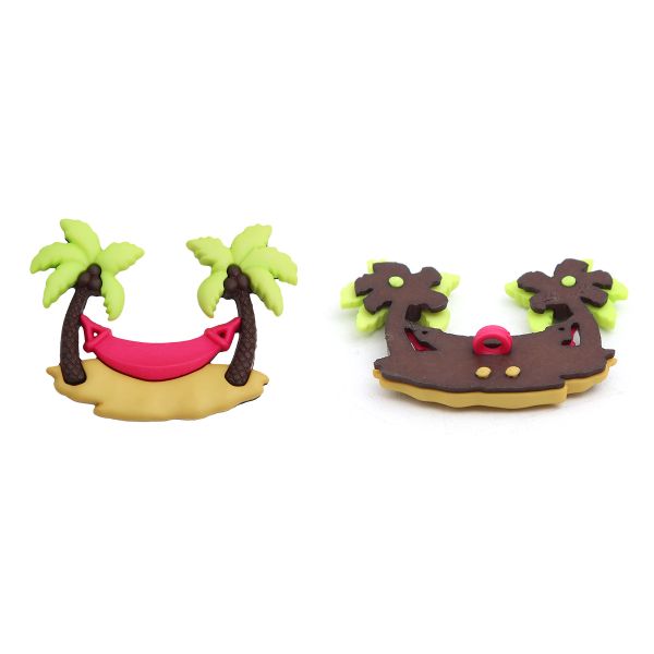 Украшения пуговицы декоративные фигурки Тропический гамак пластик, 6 штук, Dress It Up