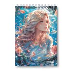 Блокнот на гребне, выборочный лак, A5 60 л., 4 шт, клетка, Нимфы 01256, Светоч Б131