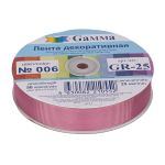 Лента репсовая (в рубчик) 25.0 мм / 45.5 метров, 006 розовато-лиловый, Gamma GR-25