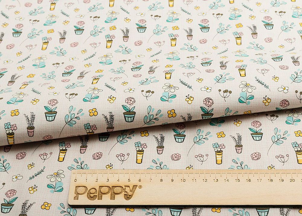 Ткань для пэчворка Peppy Мартовская песня, отрез 50х55 см, 146 г/м², МП-01 бежевый, Peppy