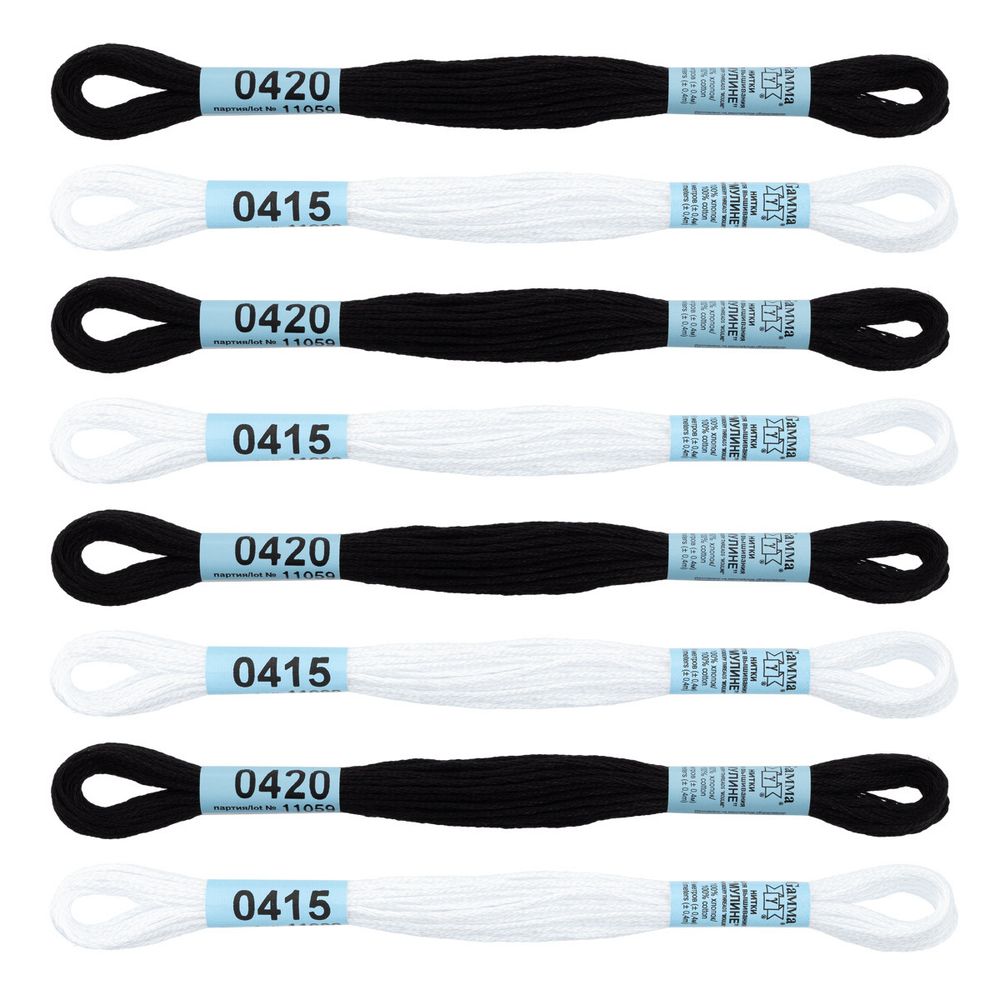 Мулине Gamma 100% хлопок, цв.classic, 8 мотков по 8 метров