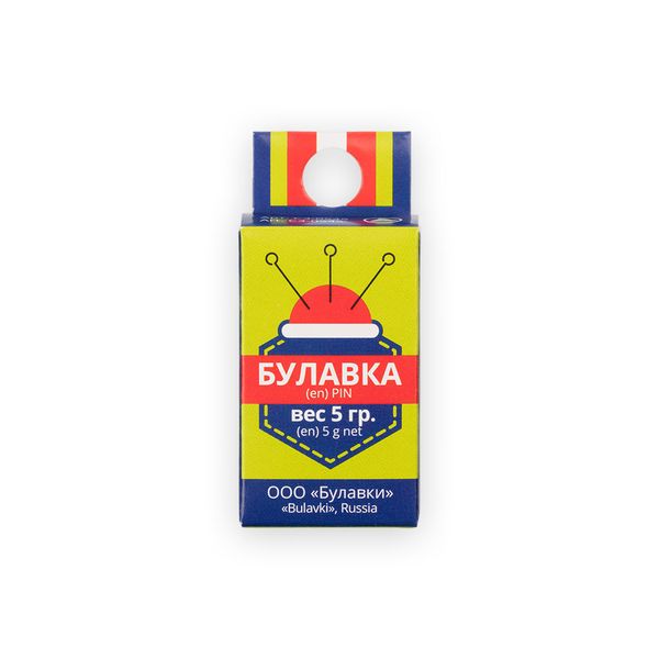 Булавки портновские 30 мм, 5г сталь, никель, Gamma