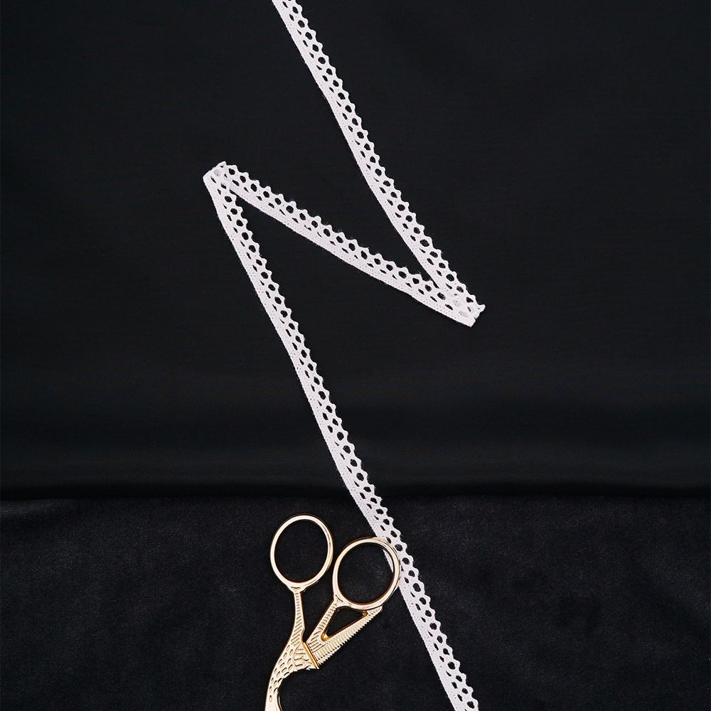 Кружево вязаное (тесьма) 10 мм / 13.72 метра, хлопок, белый, 3AR3335