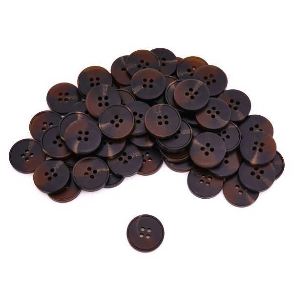 Пуговицы 4 прокола 32L=20 мм, пластик, col. B т.коричневый, 72 шт, CN2836
