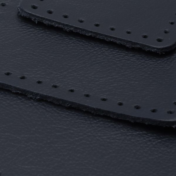 Набор заплаток пришивных из кожи, квадрат 4см, 6см и 8см, с перфорацией, 3 шт, 100% кожа (05 темно-синий), 9402