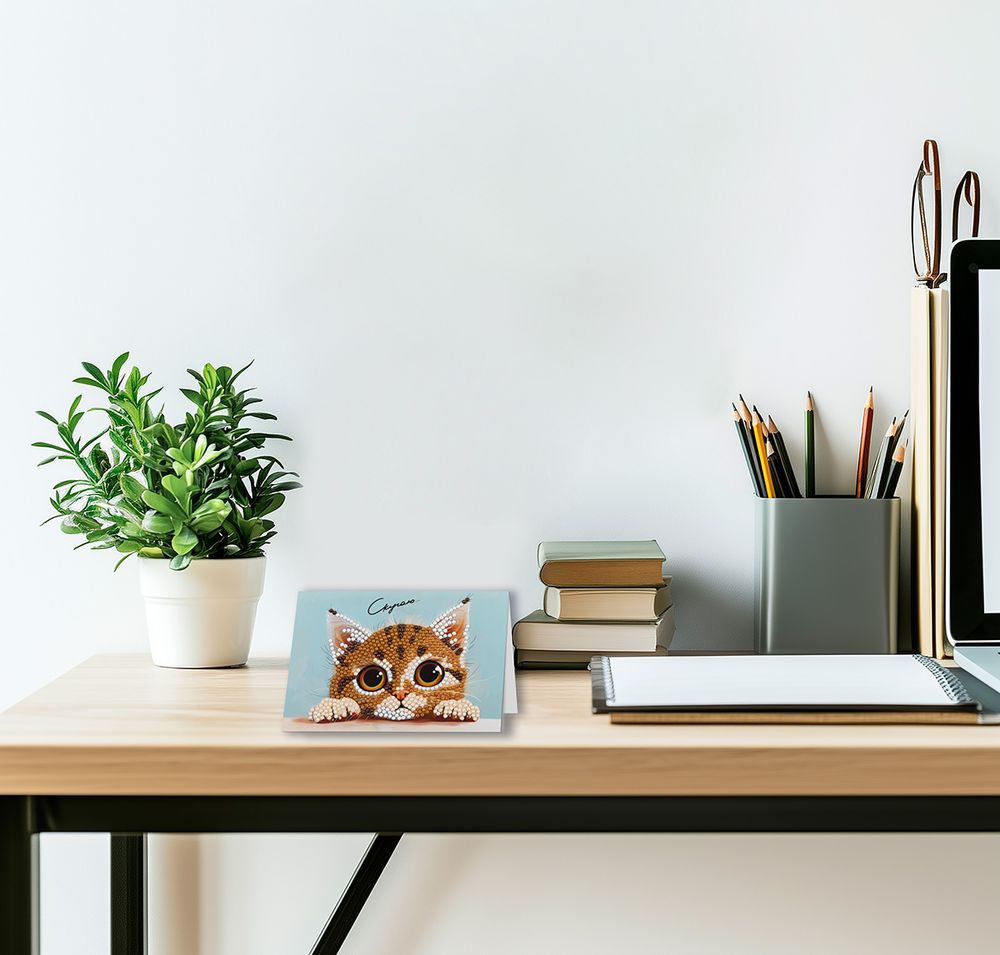 Кристальная (алмазная) мозаика Фрея ALVO-610, открытка, Скучаю, 14.8х10.5 см