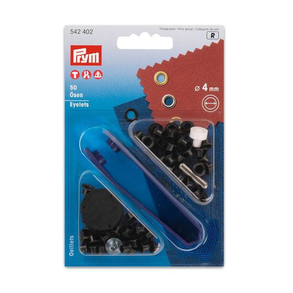 Блочки металл ⌀4 мм, латунь, черный, 50 шт, Prym