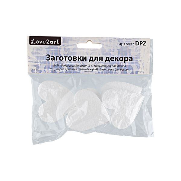 Заготовка из пенопласта Сердечки, 5 см, 5 шт, DPZ-24 Love2art