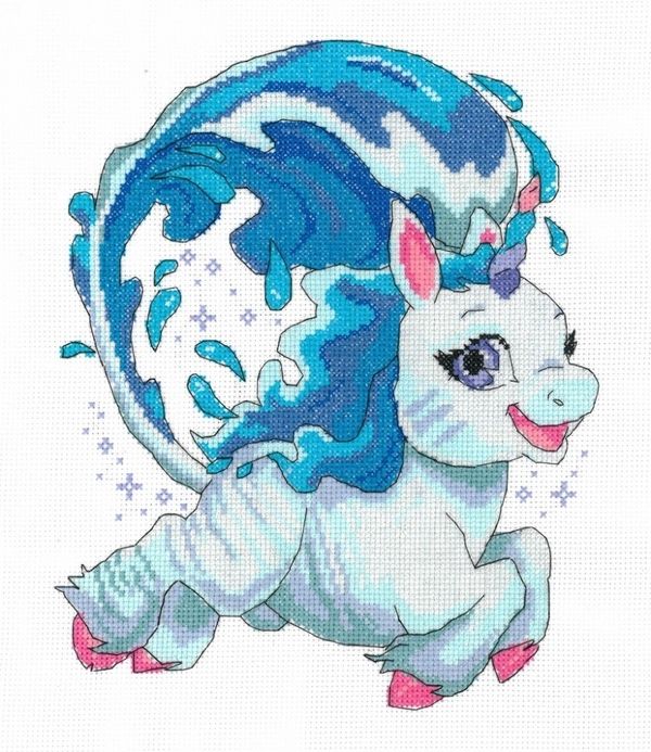 Набор для вышивания нитками Нитекс, Вода 22х25 см