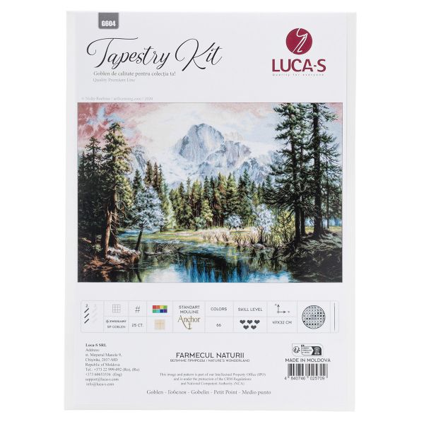 Набор для вышивания нитками Luca-S G604, гобелен Величие природы, 47х32см